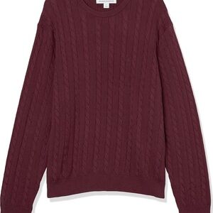 Rountree & Yorke Cable Knit Crew Neck Wine Colored Sweater